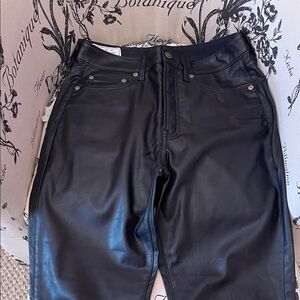Black Faux Leather Pants